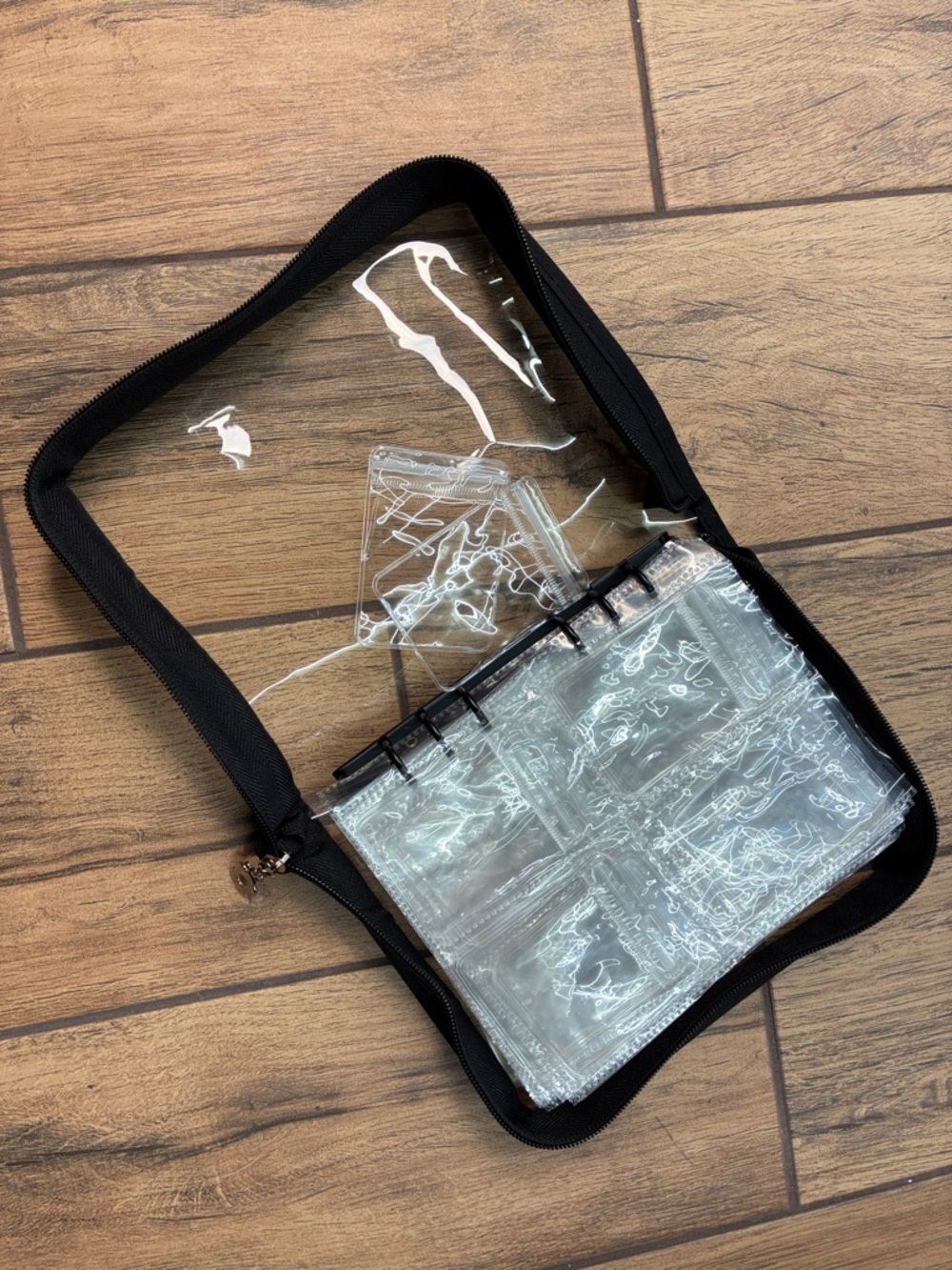 Clear Organizer Bag with Zip and Ziplock Inserts